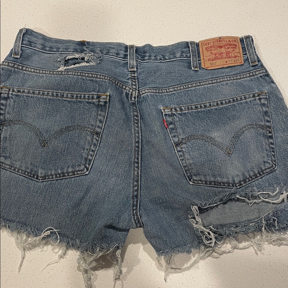 Levi's 550 Mid-rise Women's Distressed Blue Jean Shorts
